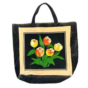 Distressed Flower Tote Bag Shopping Market
